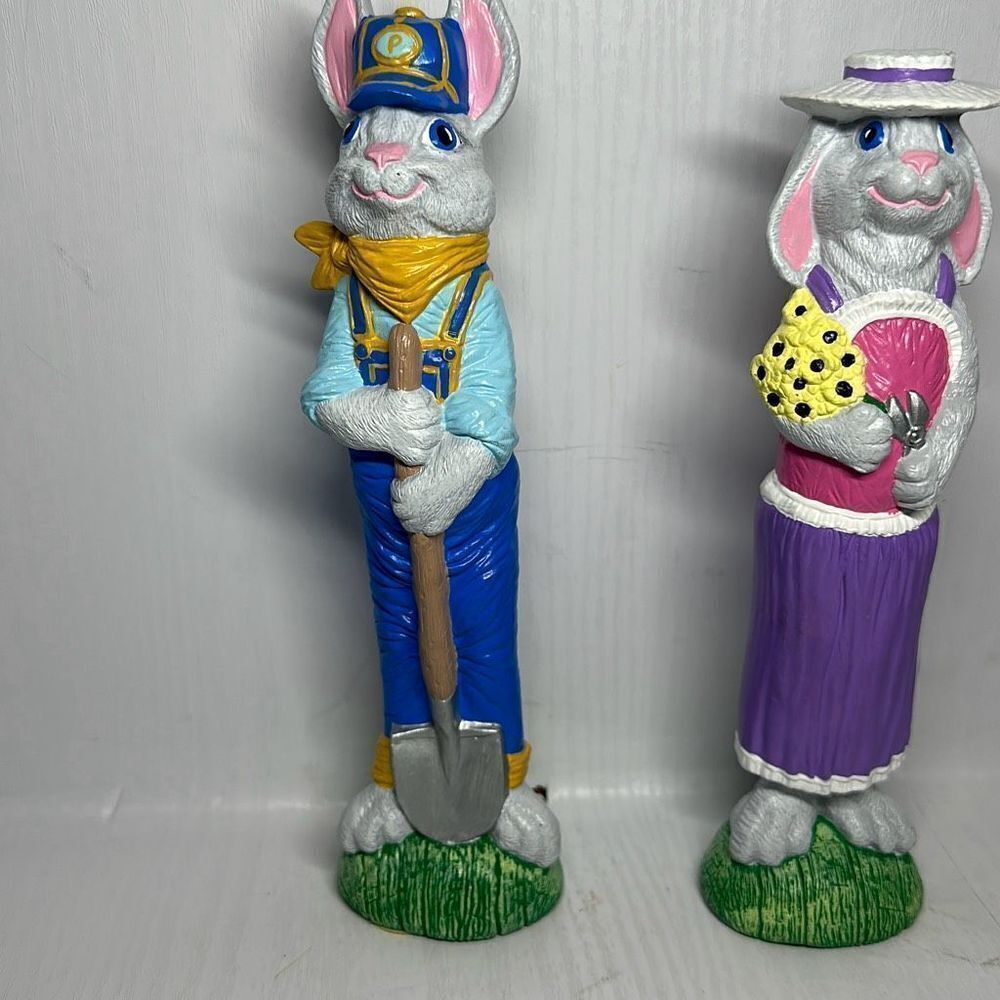 Mr. And Mrs. Easter Rabbit‎  Ceramic Pencil Vintage Spring Rabbits - Picture 3 of 8